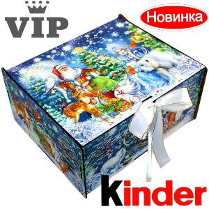 Сладкий подарок на Новый Год в картонной упаковке весом 1200 грамм по цене 2223 руб в Владикавказе